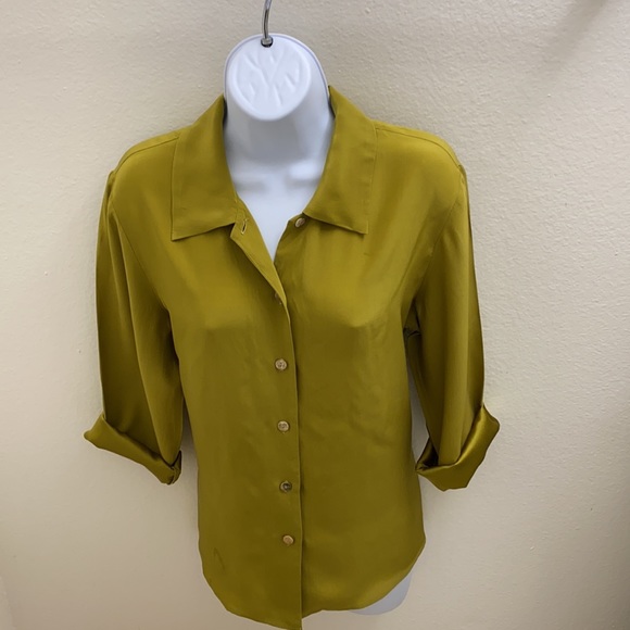 Citron Silk Lime Button Down Shirt M - Picture 1 of 6